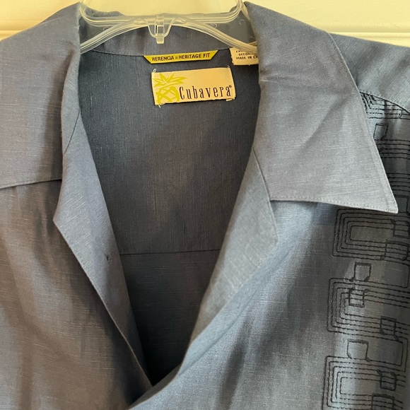 Cubavera Blue Shirt. Size M. - Picture 7 of 9